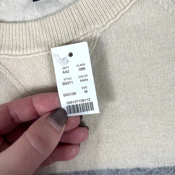 J.Crew Men’s M Cashmere Marine Stripe Sweater NWT Luxe Knit Quiet Luxury - Picture 10 of 10